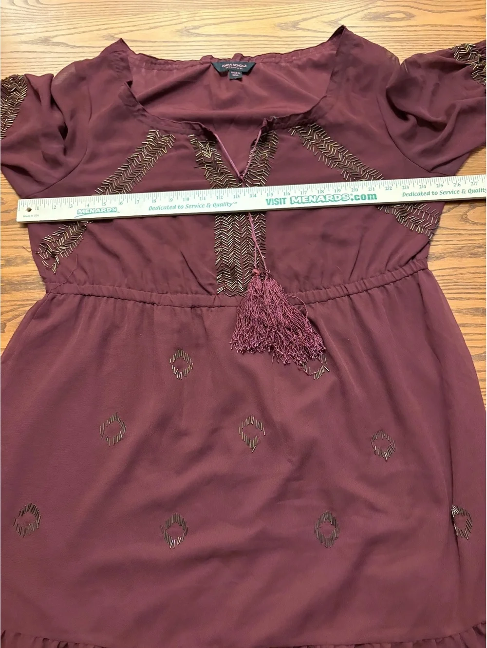Anna Scholz for Simply Be Maroon Beaded Tunic Dress / Top READ